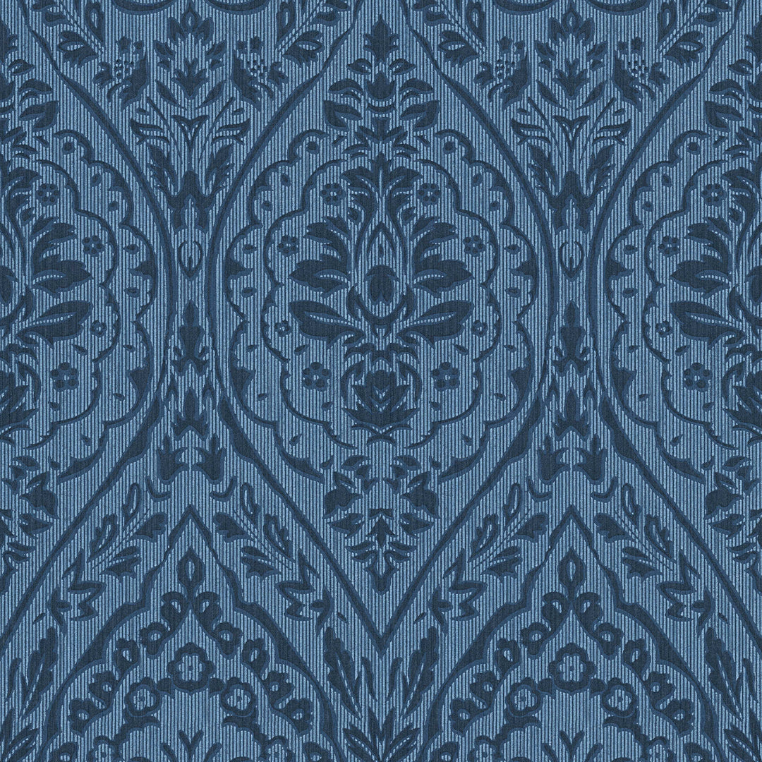 Tekstila tapetes ar klasisku rakstu AS Creation 96195-8 zilā krāsā AS Creation