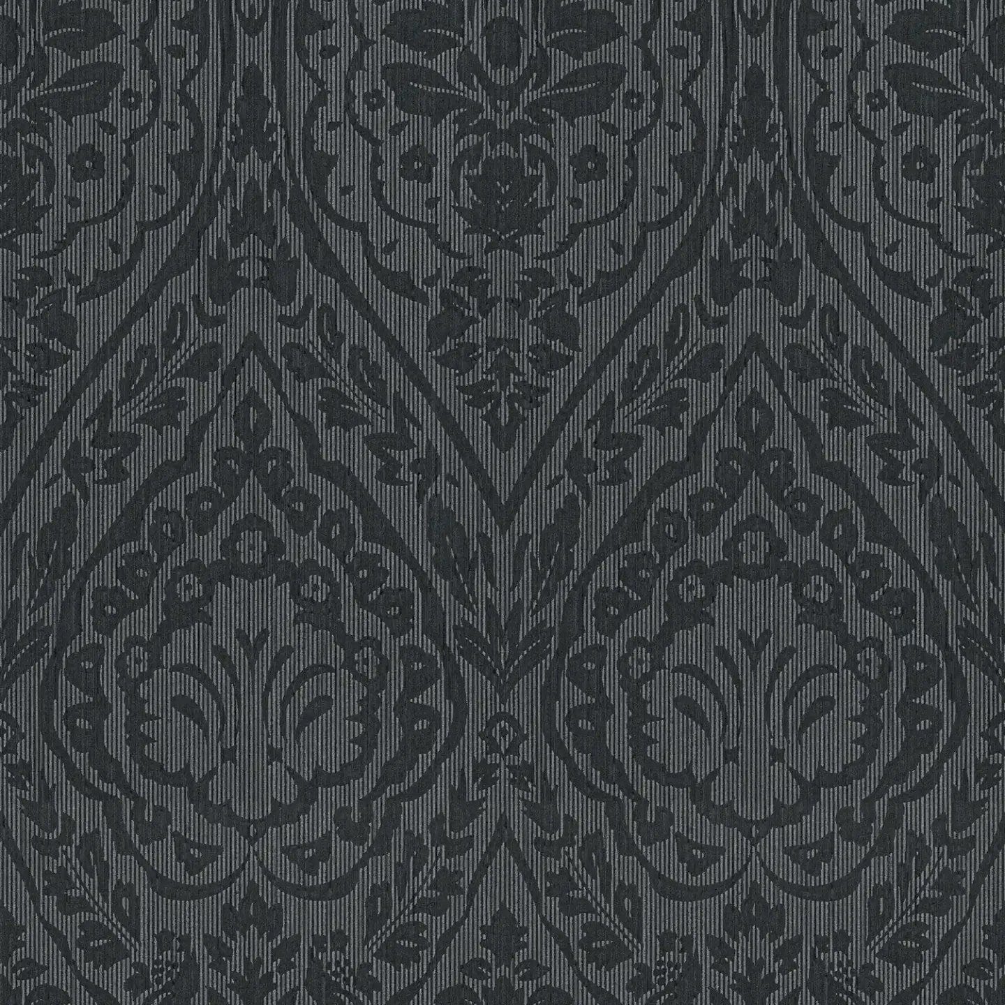 Tekstila tapetes ar klasisku rakstu AS Creation 96195-9 melnā krāsā AS Creation