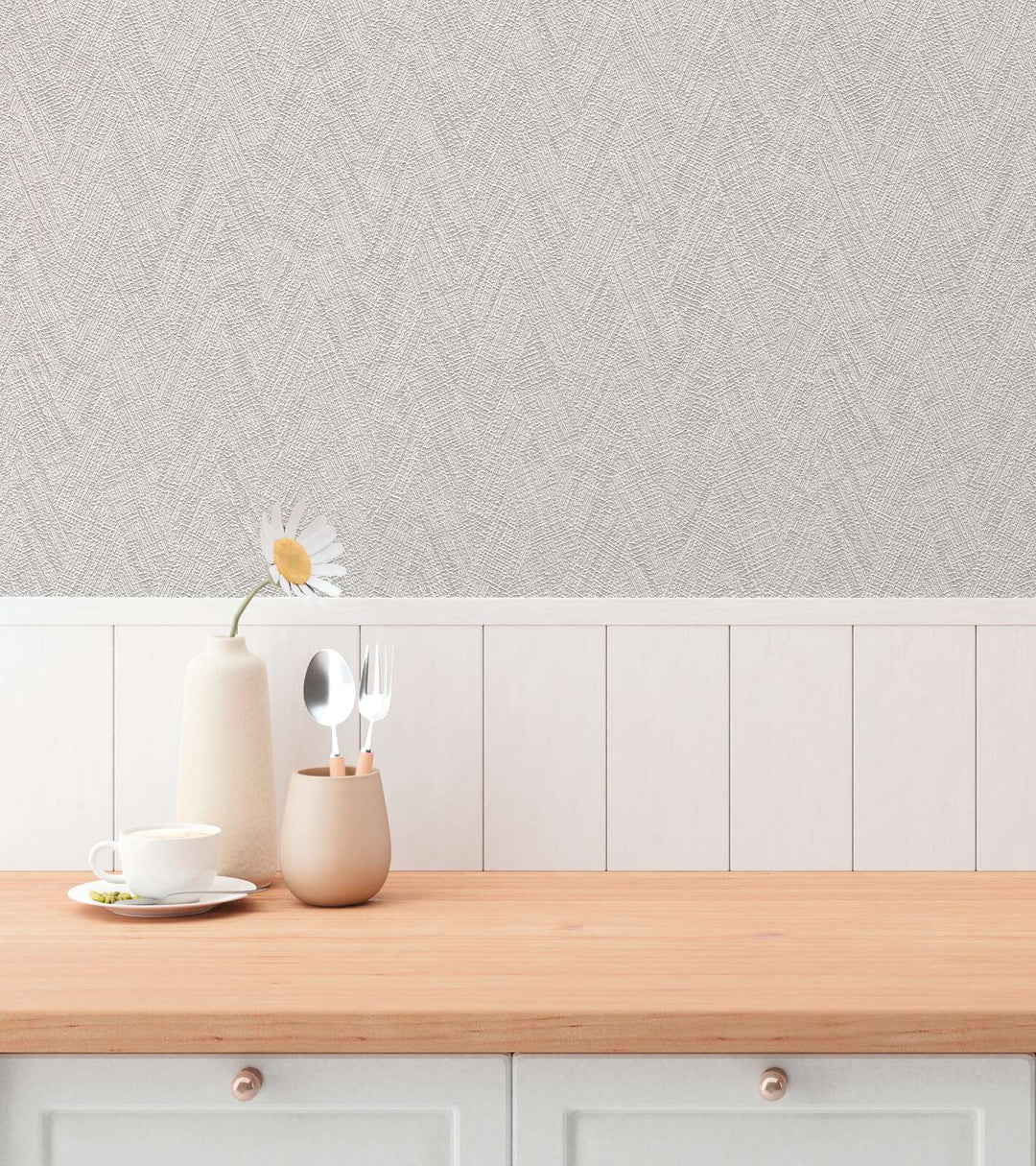 Teksturētas tapetes ar smalku chevron rakstu - pelēkas - 3010614 AS Creation