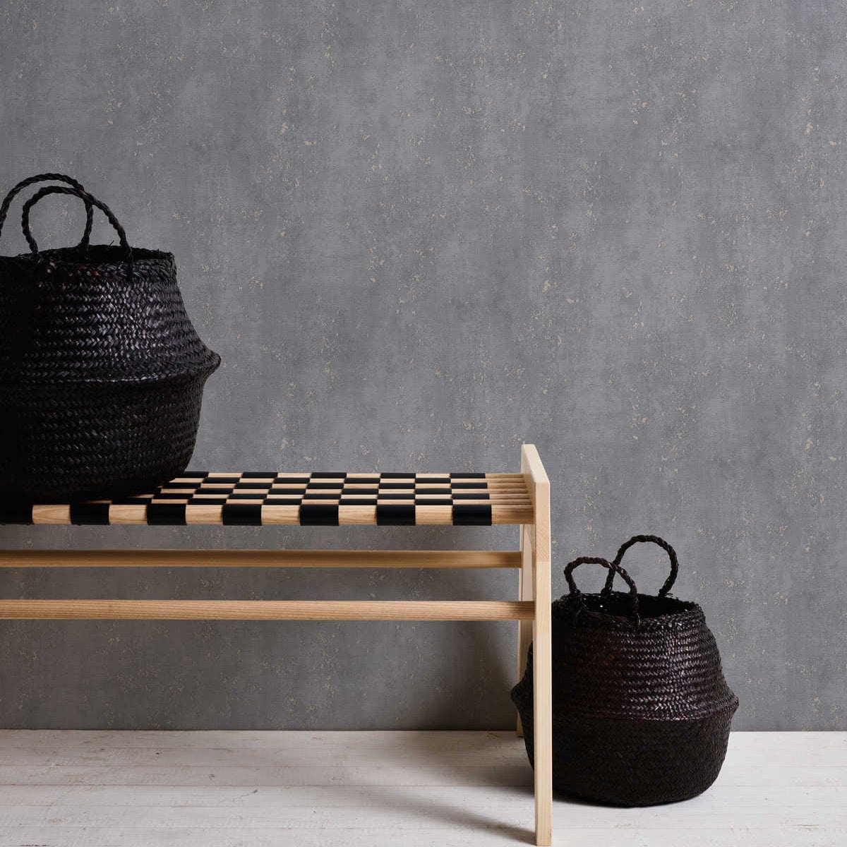 Teksturētas tapetes ar apmetuma izskatu, pelēkas AS 381952 Tapetenshop.lv