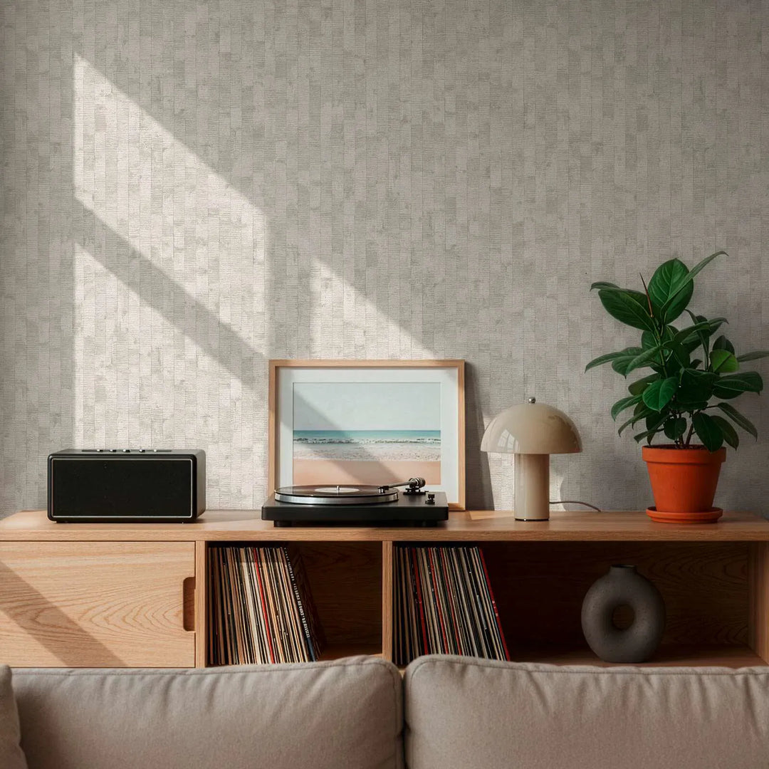 Tapetes ar dabisku sienu paneļu izskatu - gaiši pelēkps toņos, 3007103 AS Creation