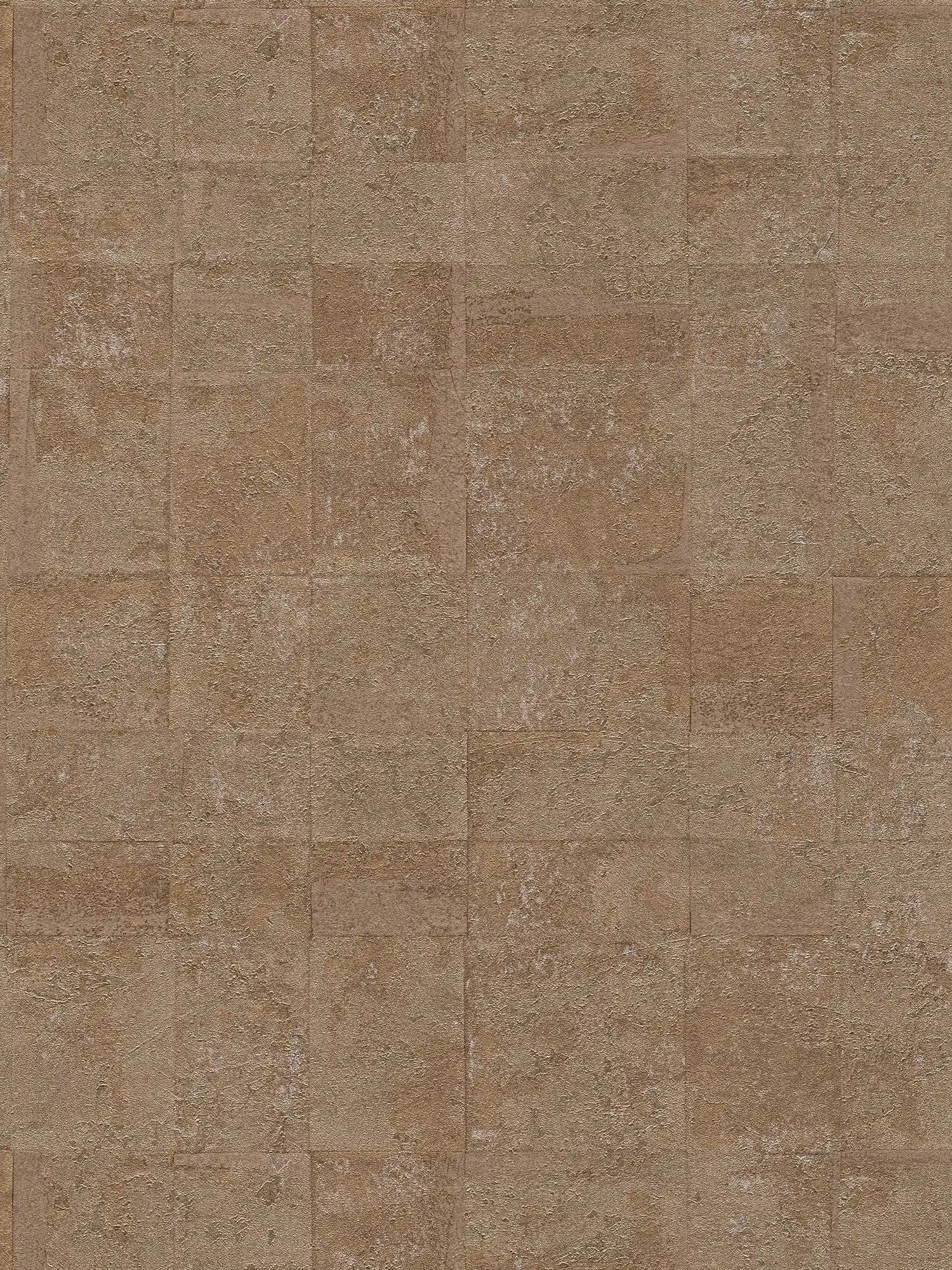 Modernas teksturētas tapetes ar flīzēm zeltā krāsā  - 396711 AS Creation