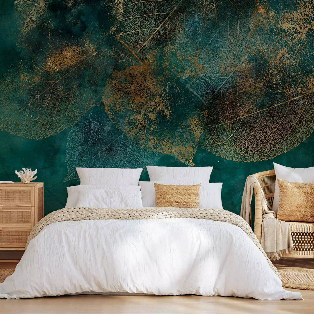 Фотообои - Структура золотого листа, 138455