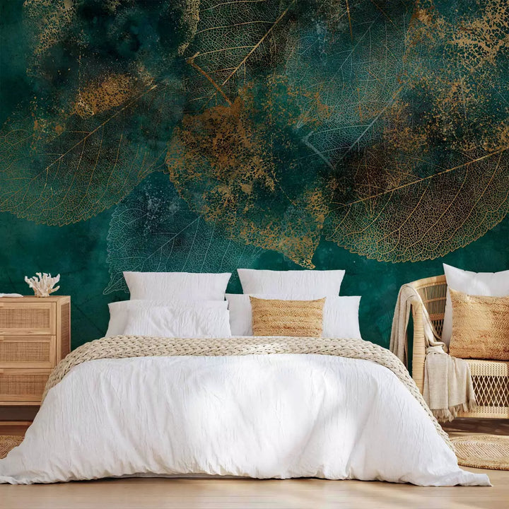 Фотообои - Структура золотого листа, 138455