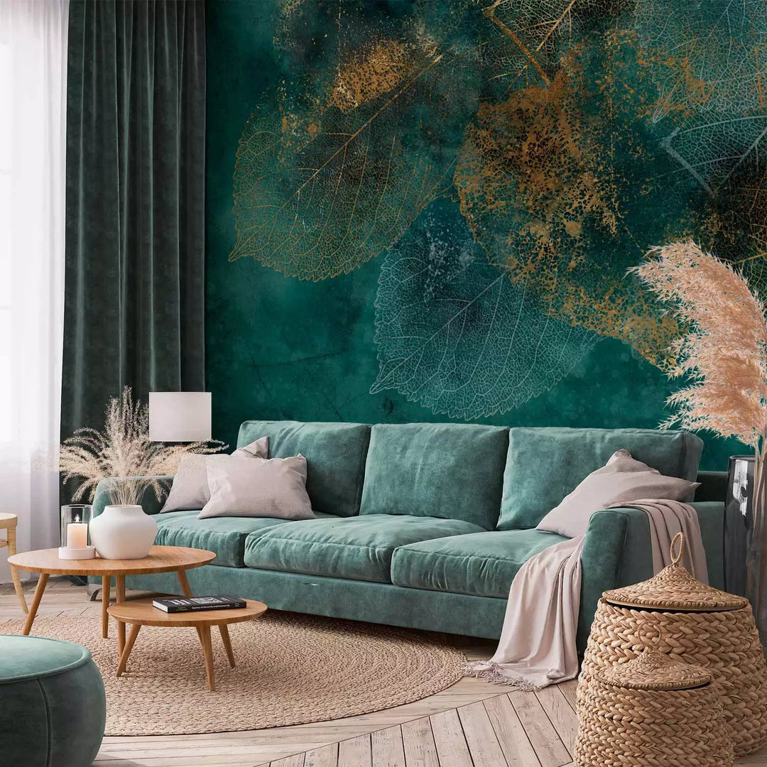 Фотообои - Структура золотого листа, 138455