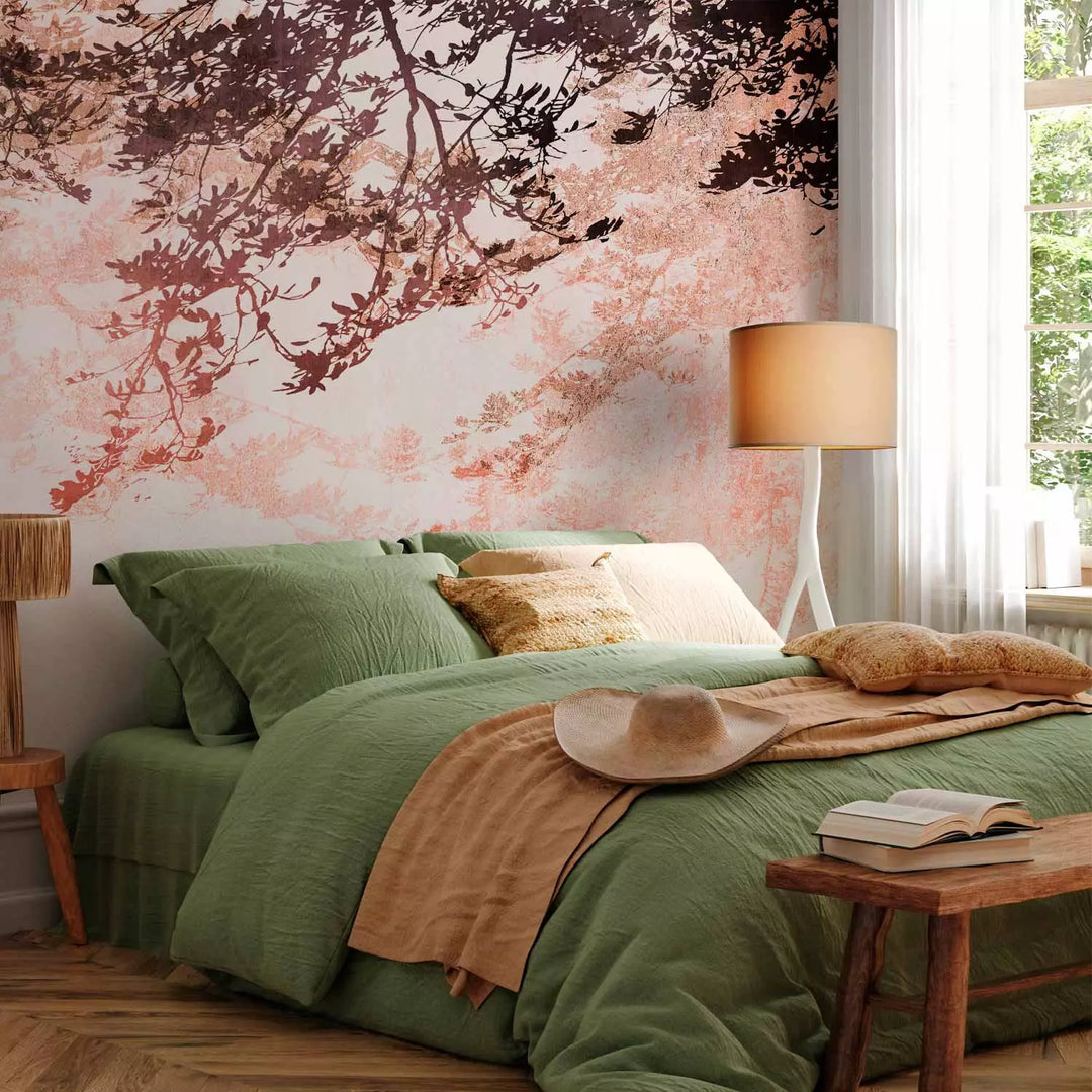 Fototapetes - Zari ar lapām uz gaiša fona, 148811