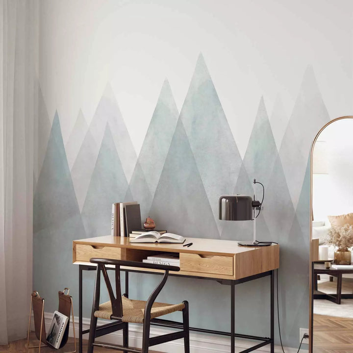 Wall Murals - Abstract landscape with geometric figures, 138827