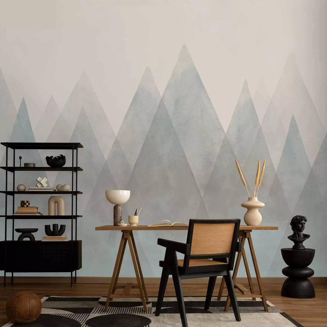 Wall Murals - Abstract landscape with geometric figures, 138827