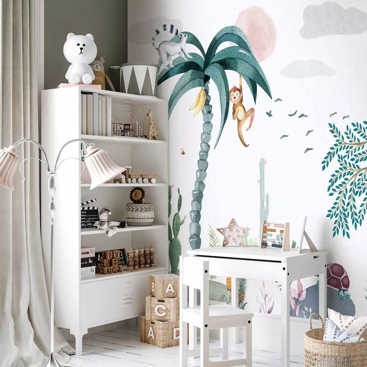 Fototapeet - Troopiline maastik - eksootiline loodus pastelsetes toonides, 149227