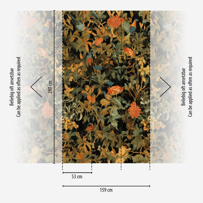 Tropical wallpaper with bright pattern: flowers, leaves and parrots, 1407417 AS Creation