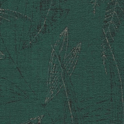 Tropical wallpaper with leaf pattern in dark green, 1406377 AS Creation