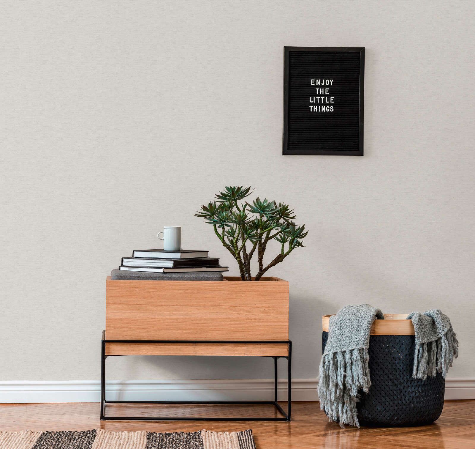 Vienkrāsaina tapete ar auduma struktūru: gaiši pelēkā krāsā, 393515 AS Creation