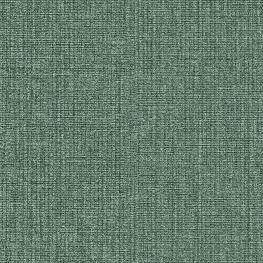 Vienkrāsainas tapetes ar auduma izskatu, tumši zaļā krāsā, 1414770 AS Creation