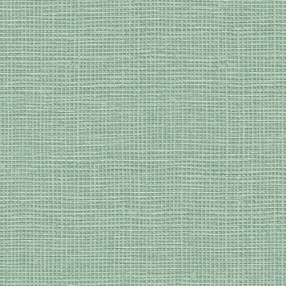 Vienkrāsainas flizelīna tapetes ar lina tekstūru: zaļā krāsā, 389026 AS Creation