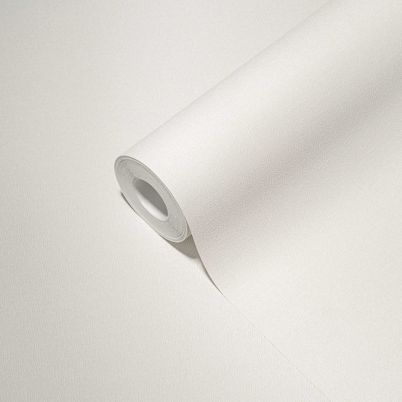 Solid matt textured wallpaper in white, 1376726 AS Creation