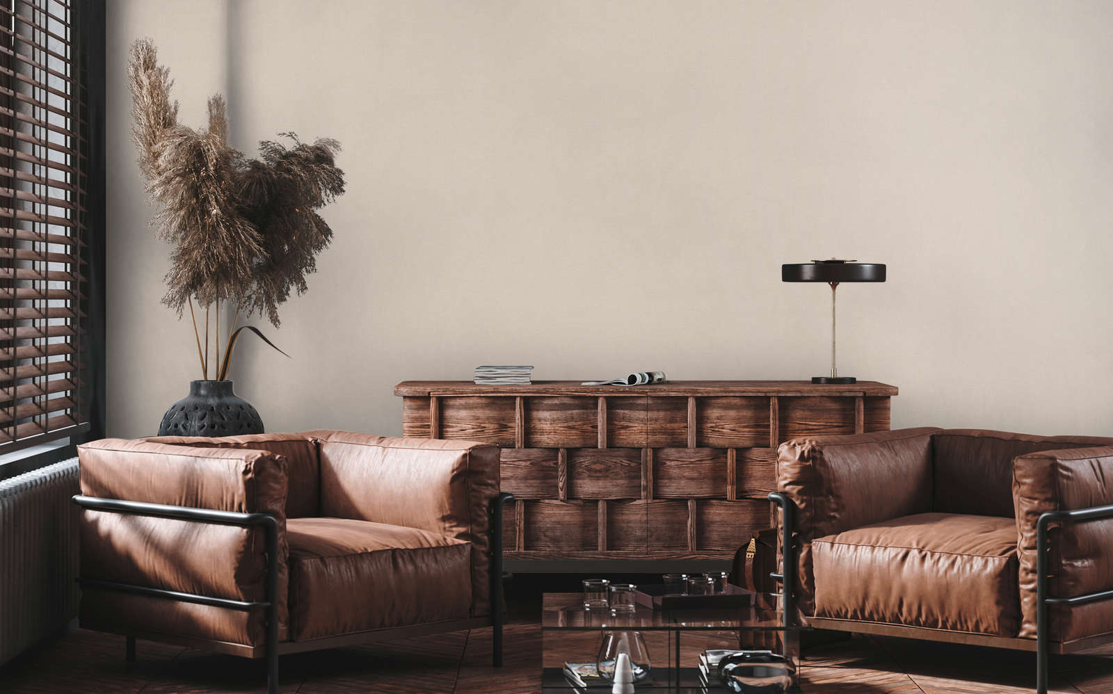 Vienkrāsainas matētas tapetes ar tekstūru bēšos toņos - 1376735 AS Creation