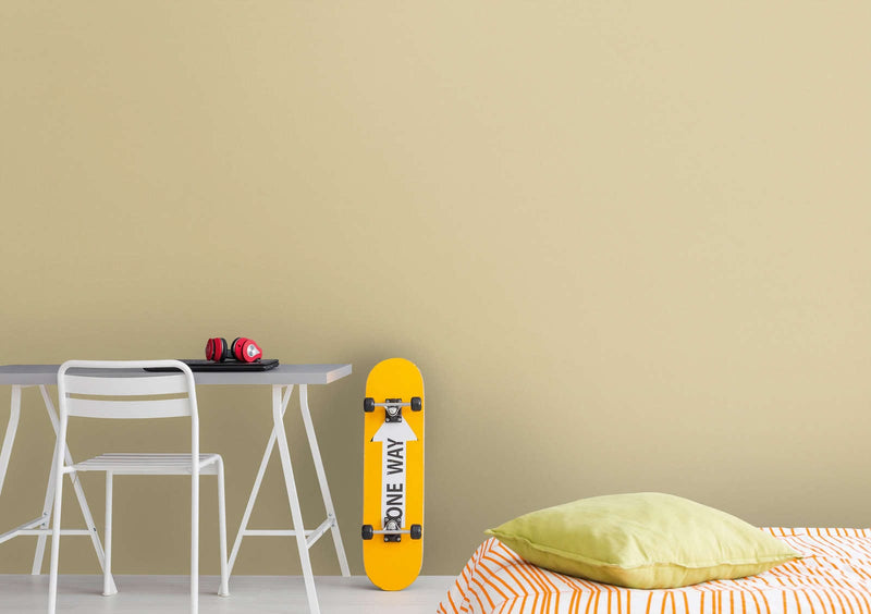 Monochrome matt textured wallpaper in yellow, 1376733 AS Creation