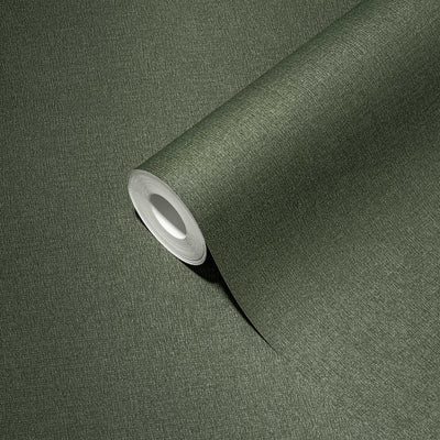 Solid matt textured wallpaper in dark green, 1376727 AS Creation