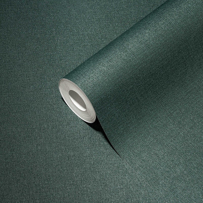 Solid matt textured wallpaper in dark green, 1376730 AS Creation