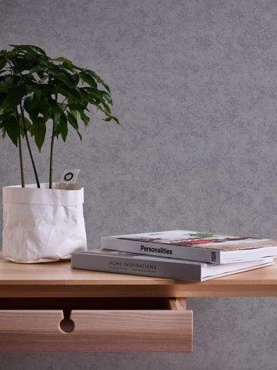 Monochrome non-woven wallpaper with fine texture, grey, 1333276 AS Creation