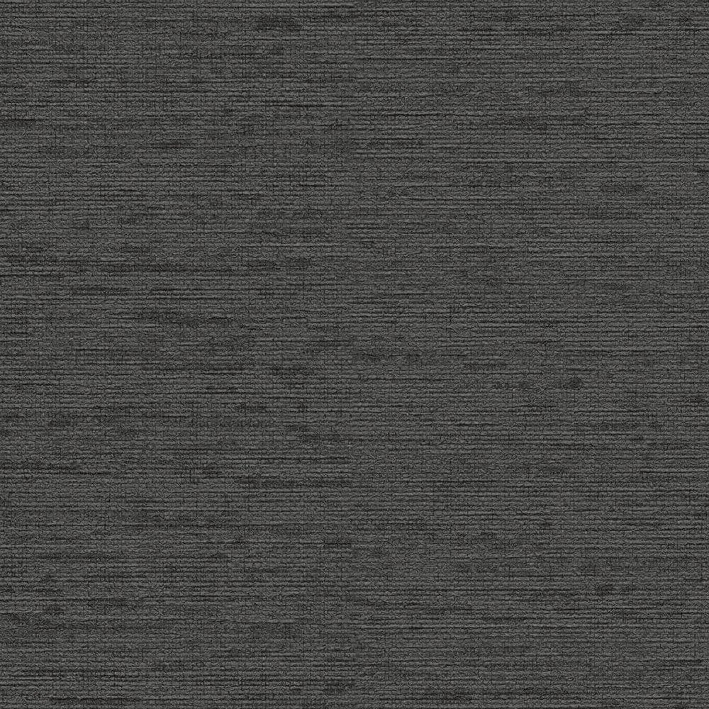 Vienkrāsaina tapete ar auduma struktūru: melnā krāsā, 393522 AS Creation