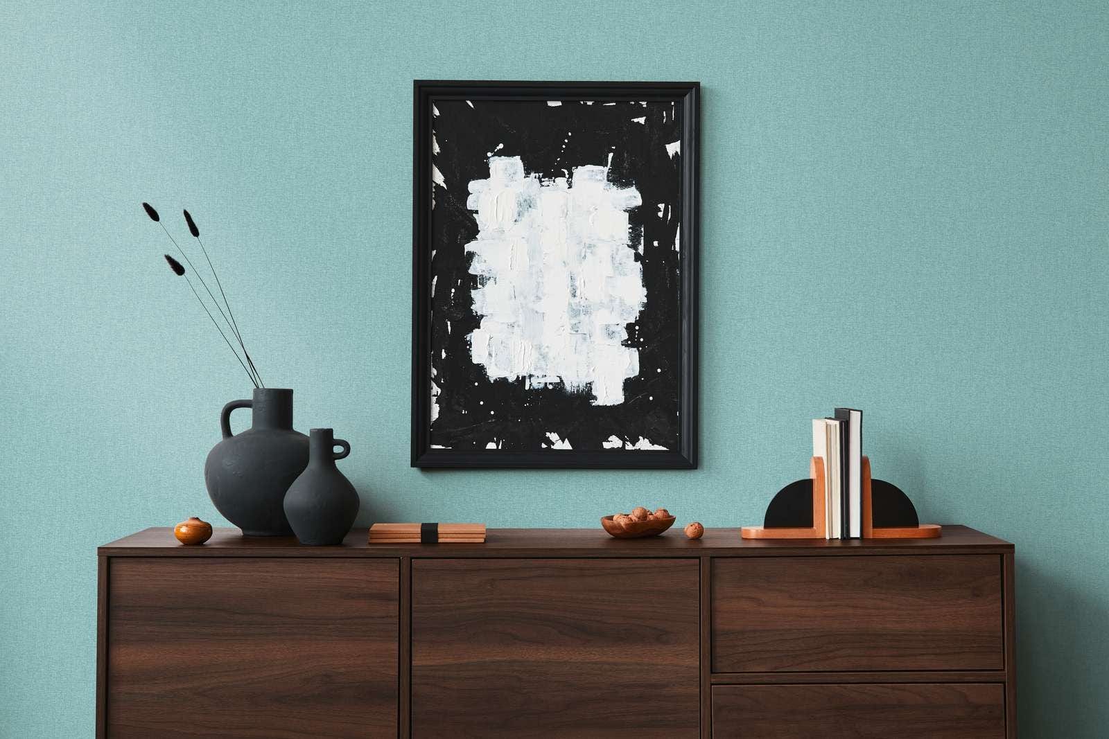 Vienkrāsainas tapetes ar auduma struktūru: tirkīzā krāsā, 393535 AS Creation