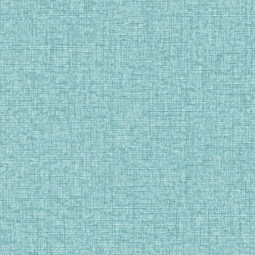 Vienkrāsainas tapetes ar auduma struktūru: tirkīzā krāsā, 393535 AS Creation