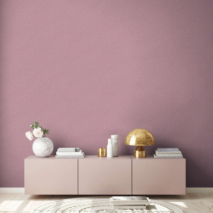 Vienkrāsainas tapetes ar auduma struktūru: violetā krāsā, 393539 AS Creation