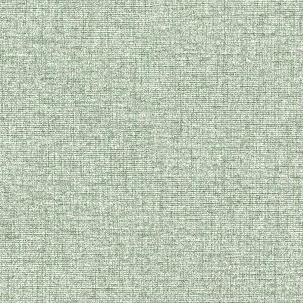 Vienkrāsainas tapetes ar auduma struktūru: zaļā krāsā, 393536 AS Creation
