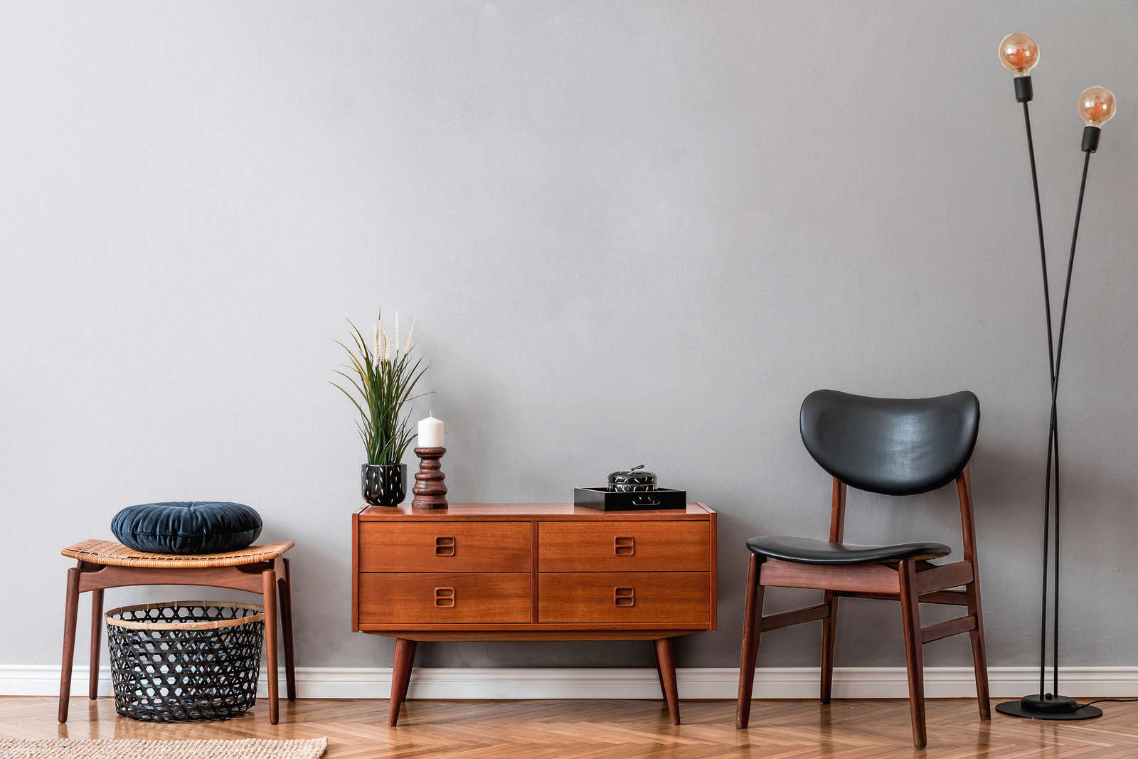 Vienkrāsainas tapetes ar lina izskatu: gaiši pelēka krāsā, AS 390391 AS Creation