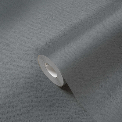 Plain wallpapers with linen look: dark grey, 1372401 AS Creation