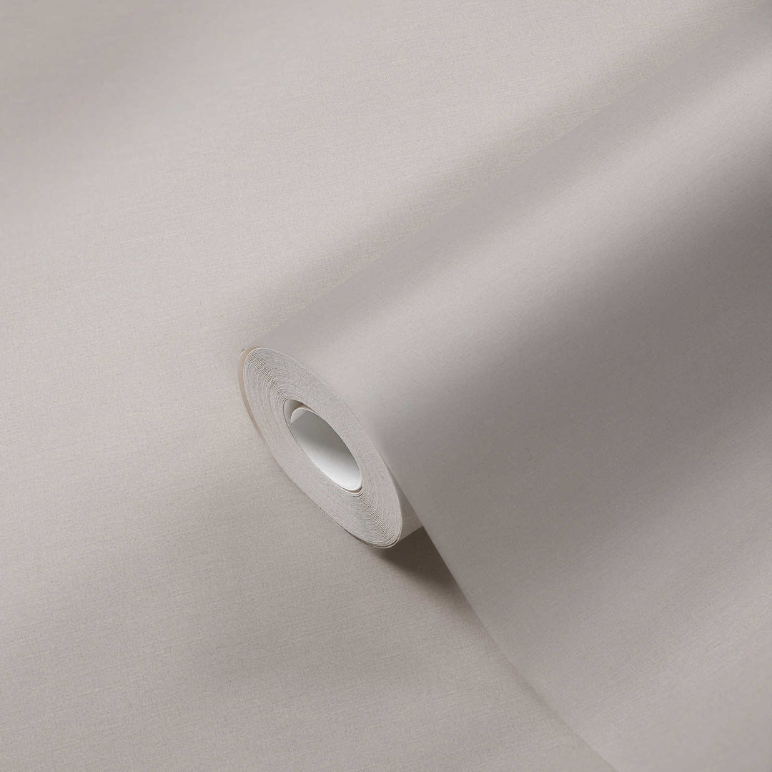 Vienkrāsainas tapetes ar lina tekstūru: taupe, silti pelēkā,  389031 AS Creation