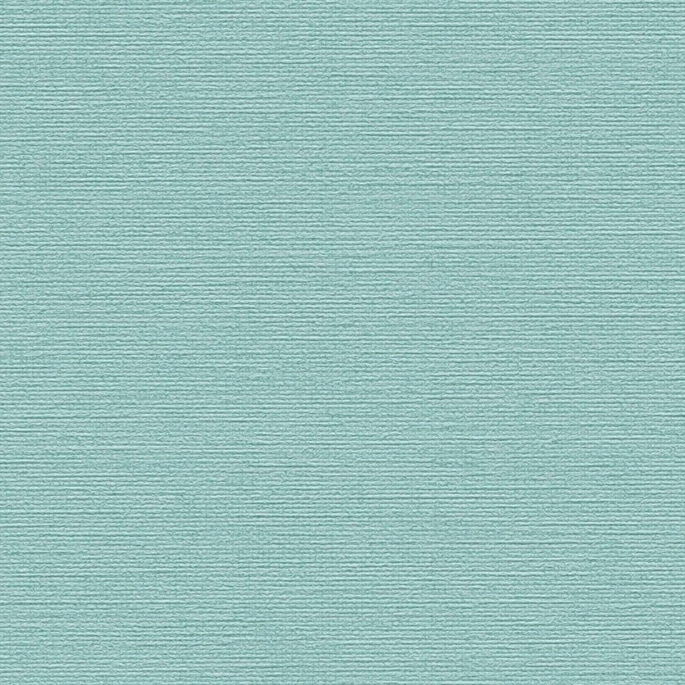 Vienkrāsainas tapetes ar lina tekstūru: tirkīzā krāsā,  389038 AS Creation