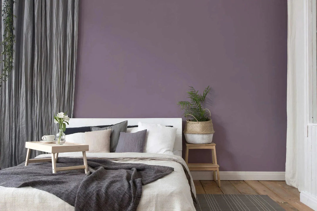 Vienkrāsainas tapetes ar lina tekstūru: violetā krāsā,  389039 AS Creation