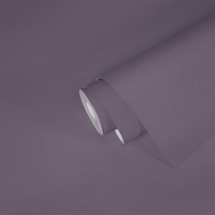 Vienkrāsainas tapetes ar lina tekstūru: violetā krāsā,  389039 AS Creation