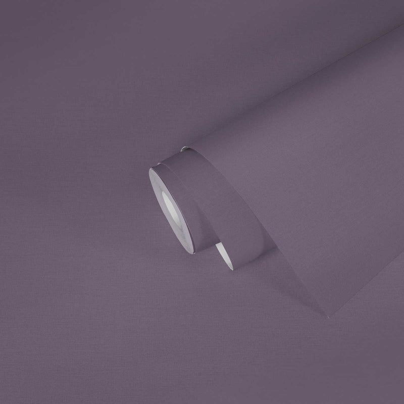 Vienkrāsainas tapetes ar lina tekstūru: violetā krāsā, 1367657 AS Creation