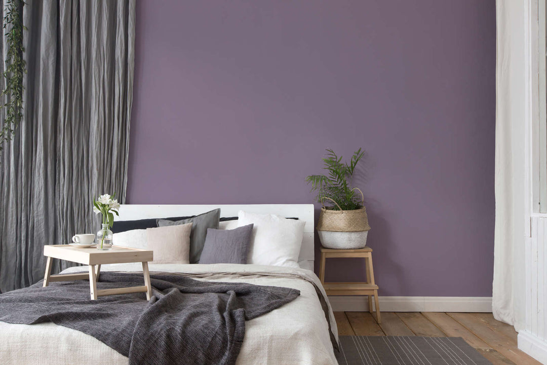 Vienkrāsainas tapetes ar lina tekstūru: violetā krāsā,  389039 AS Creation