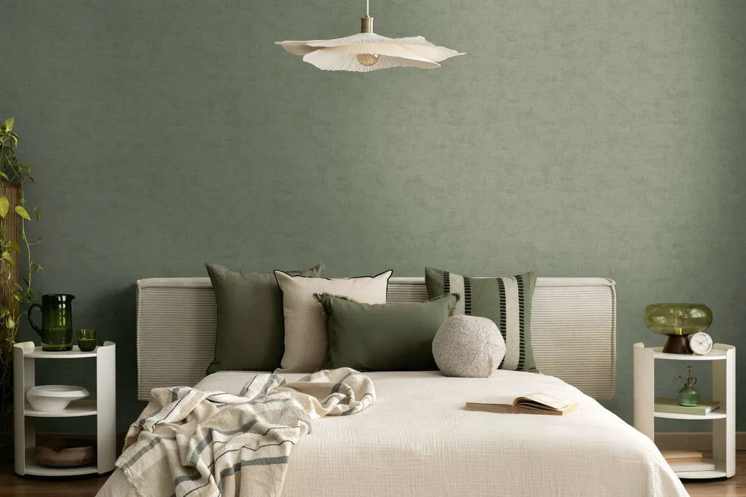 Tapetes ar smalku tekstūru un matētu apdari –  tumši zaļas - 3011742 AS Creation