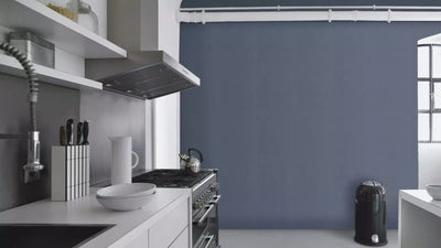 Plain wallpapers with textile texture dark blue, 2324510 RASCH