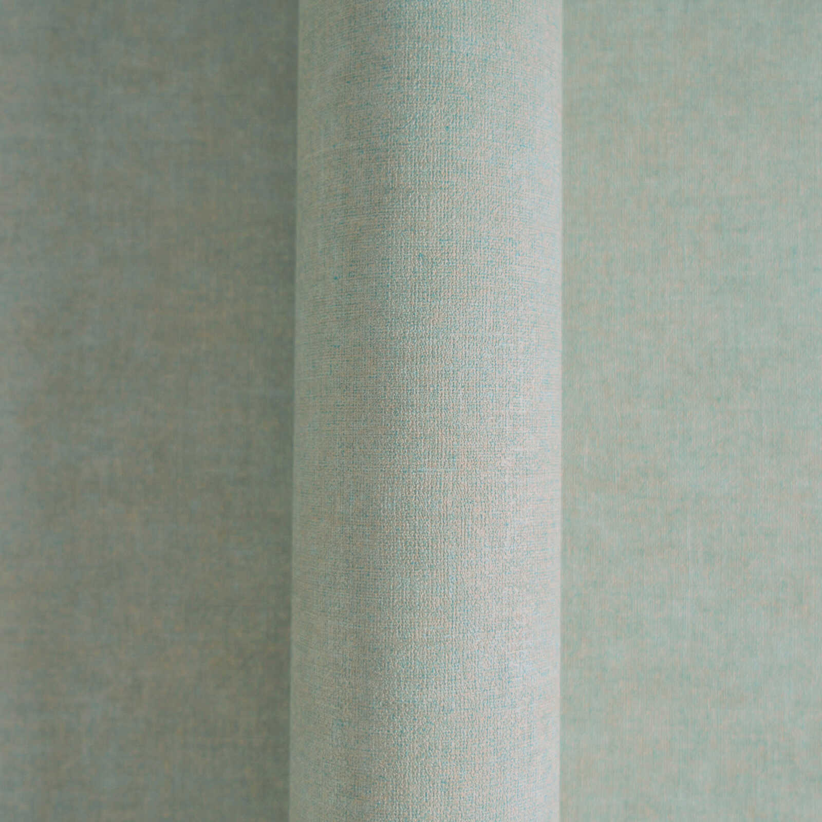 Vienkrāsainas tapetes ar tekstila izskatu zaļos un zilos toņos, 395664 AS Creation