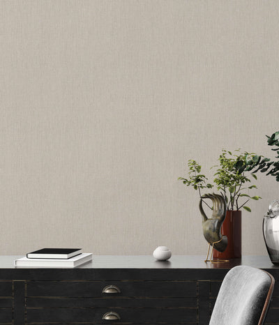 Plain wallpapers with textile look - beige, taupe, 1406342 AS Creation