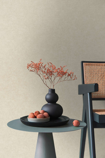 Plain wallpapers with textile look - beige, 1404606 AS Creation