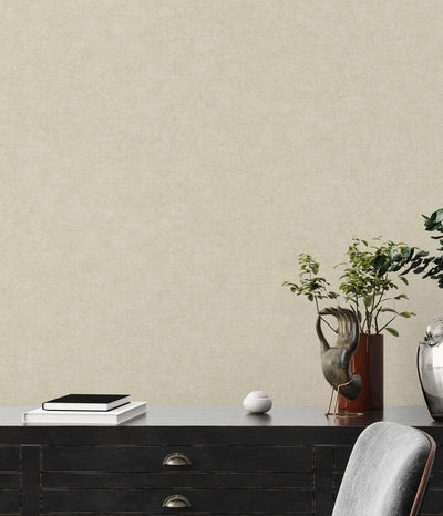 Plain wallpapers with textile look - beige, 1404606 AS Creation