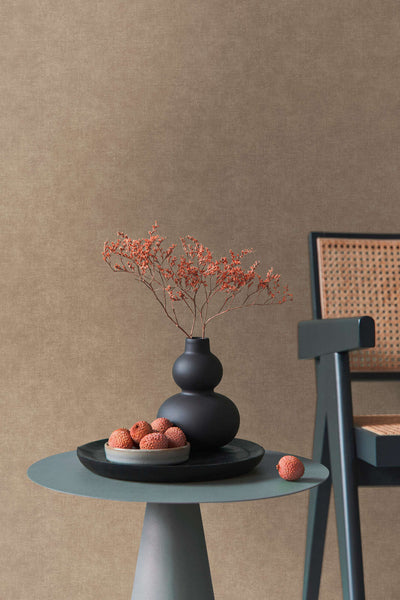 Plain wallpapers with textile appearance in brown, 1404622 AS Creation