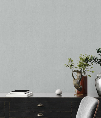 Plain wallpapers with textile look - grey, 1406343 AS Creation