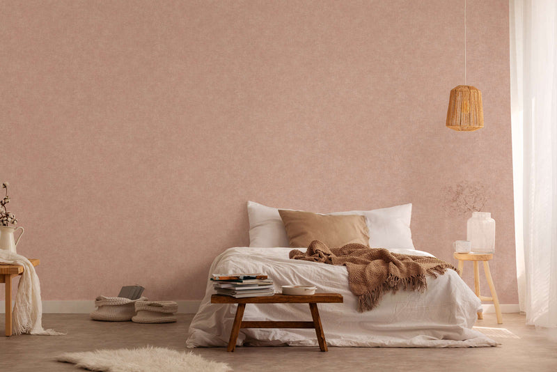 Vienspalviai tapetai su tekstilės išvaizda rožinės spalvos, 1404623 AS Creation