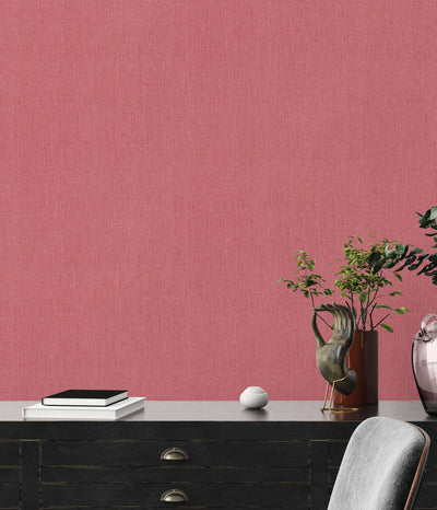 Plain wallpapers with textile appearance - red, 1406352 AS Creation