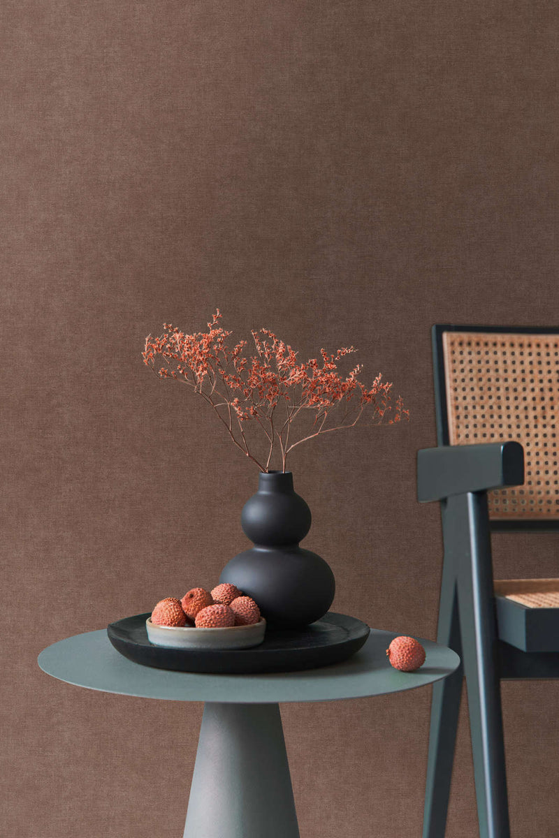 Plain wallpapers with textile appearance, maroon, 1404627 AS Creation