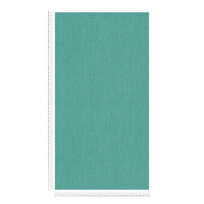 Plain wallpapers with textile look - turquoise, 1406353 AS Creation