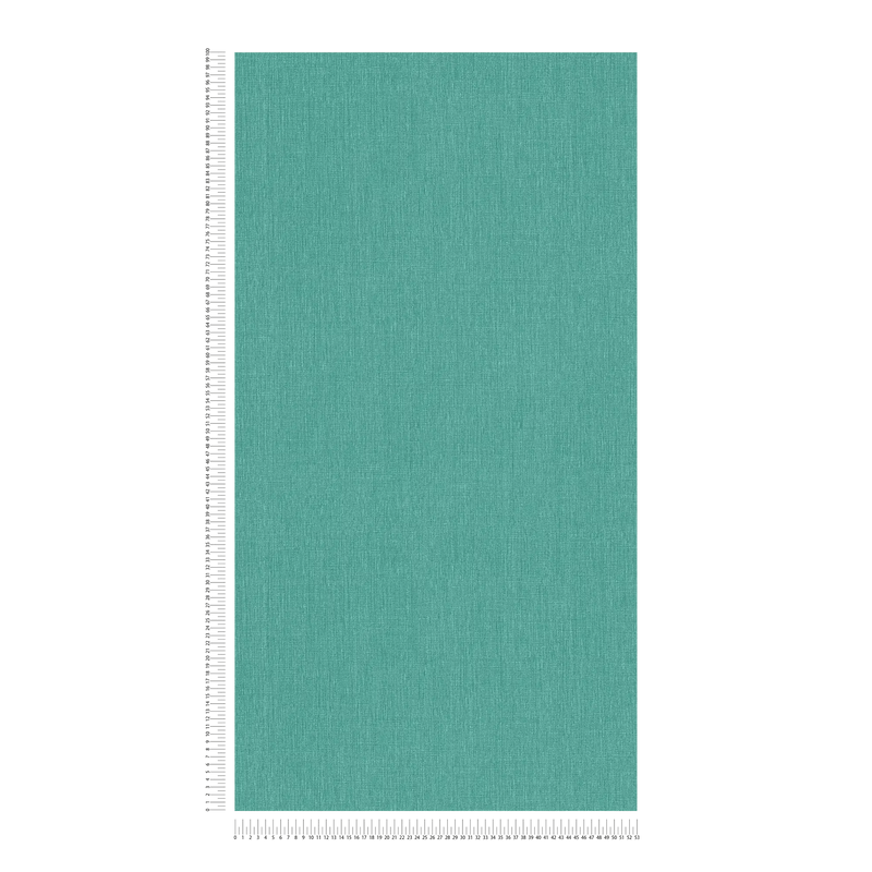 Plain wallpapers with textile look - turquoise, 1406353 AS Creation